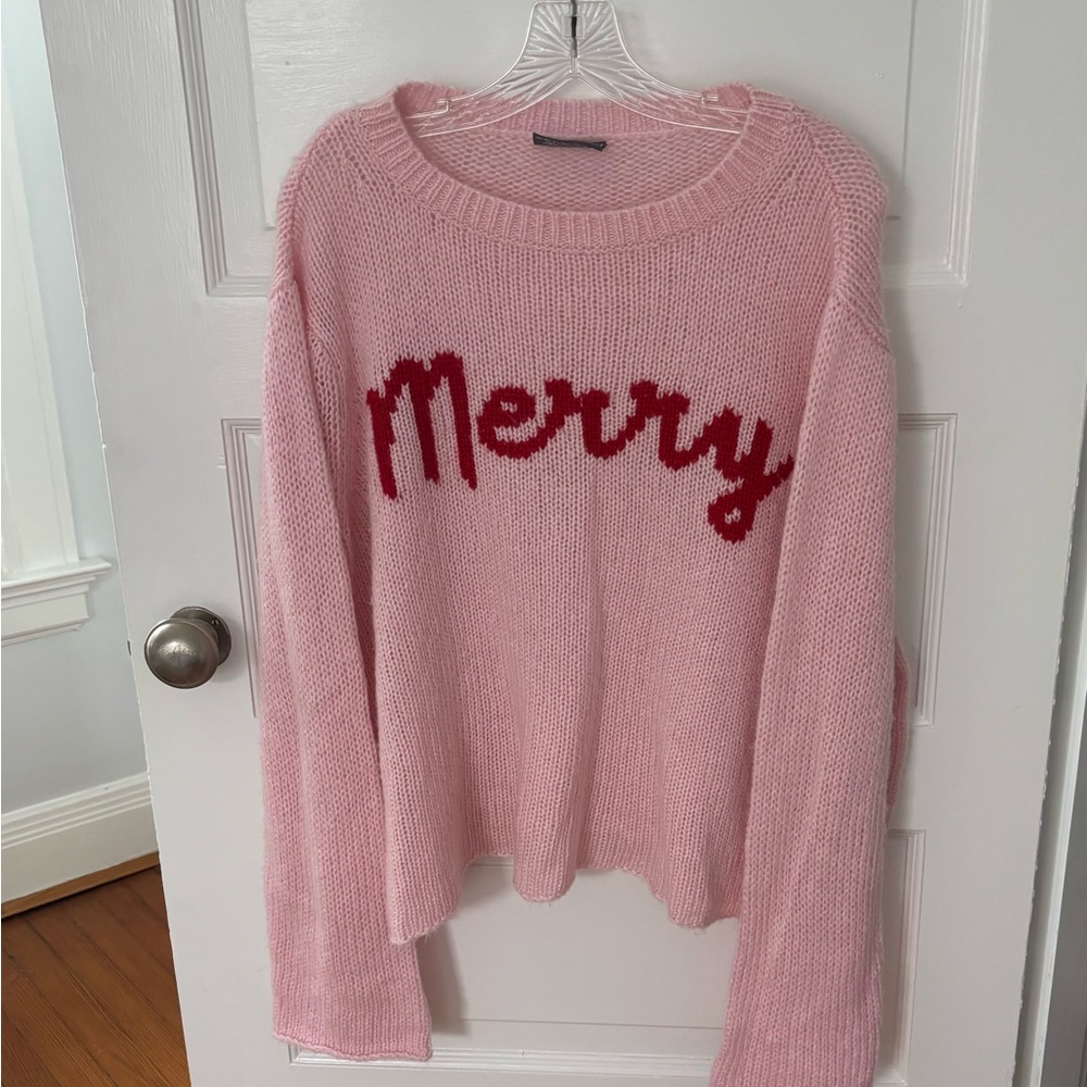 Wooden Ships Pink MERRY Acrylic Mohair Sweater Womens XL